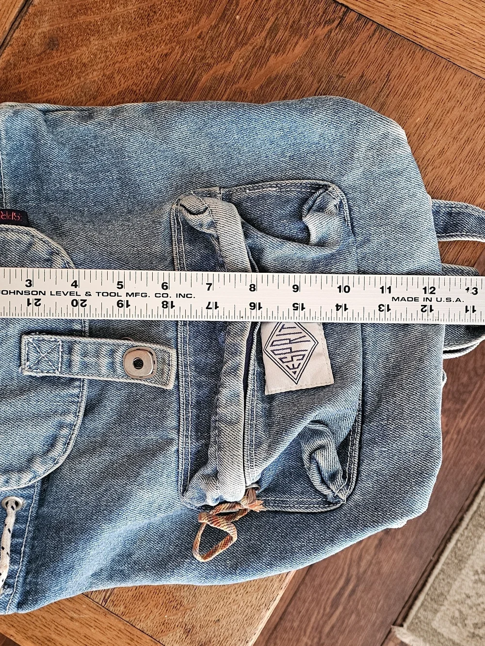 Vintage Esprit Denim Backpack Acid Wash Jean Drawstring 80s 90s